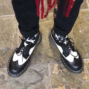 Dr. Martens Black and White Bex Brogues